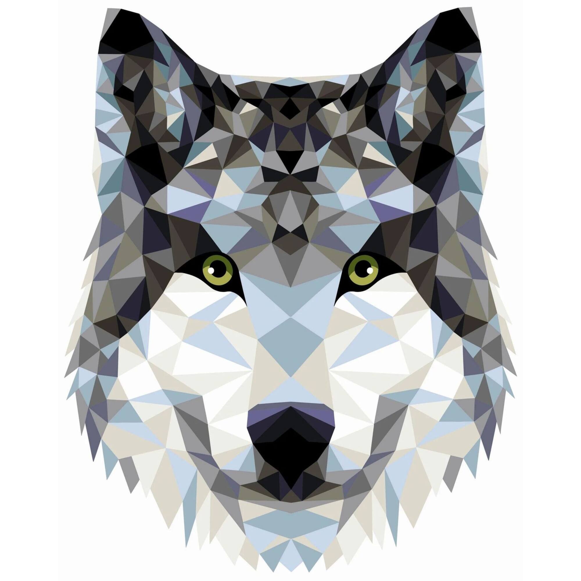Crafting Spark Celebration Poly Wolf Painting by Numbers Kit